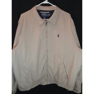 Polo Ralph Lauren Vintage Men's‎ Harrington Khaki Full Zip Jacket XXL Logo Lined
